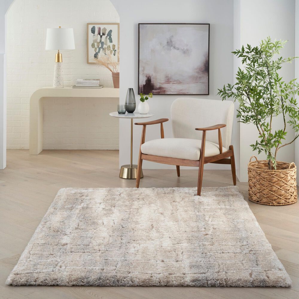 Nourison Dreamy Shag 4&#39; x 6&#39; Ivory and Beige Area Rug, , large