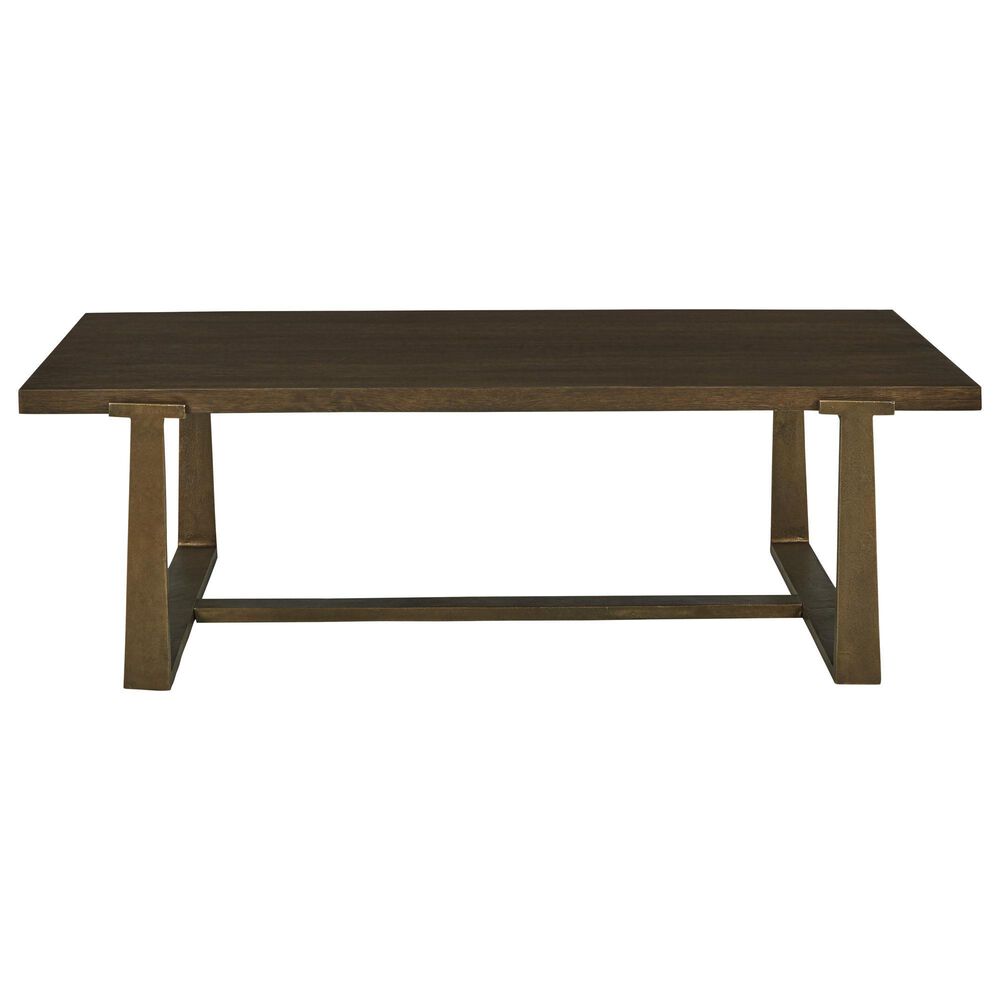 Ashley Balintmore Retangular Coffee Table in Warm Brown and Antiqued Gold, , large