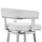 Blue River Lorin 26" Swivel Counter Stool with White Cushion in Stainless Steel, , large