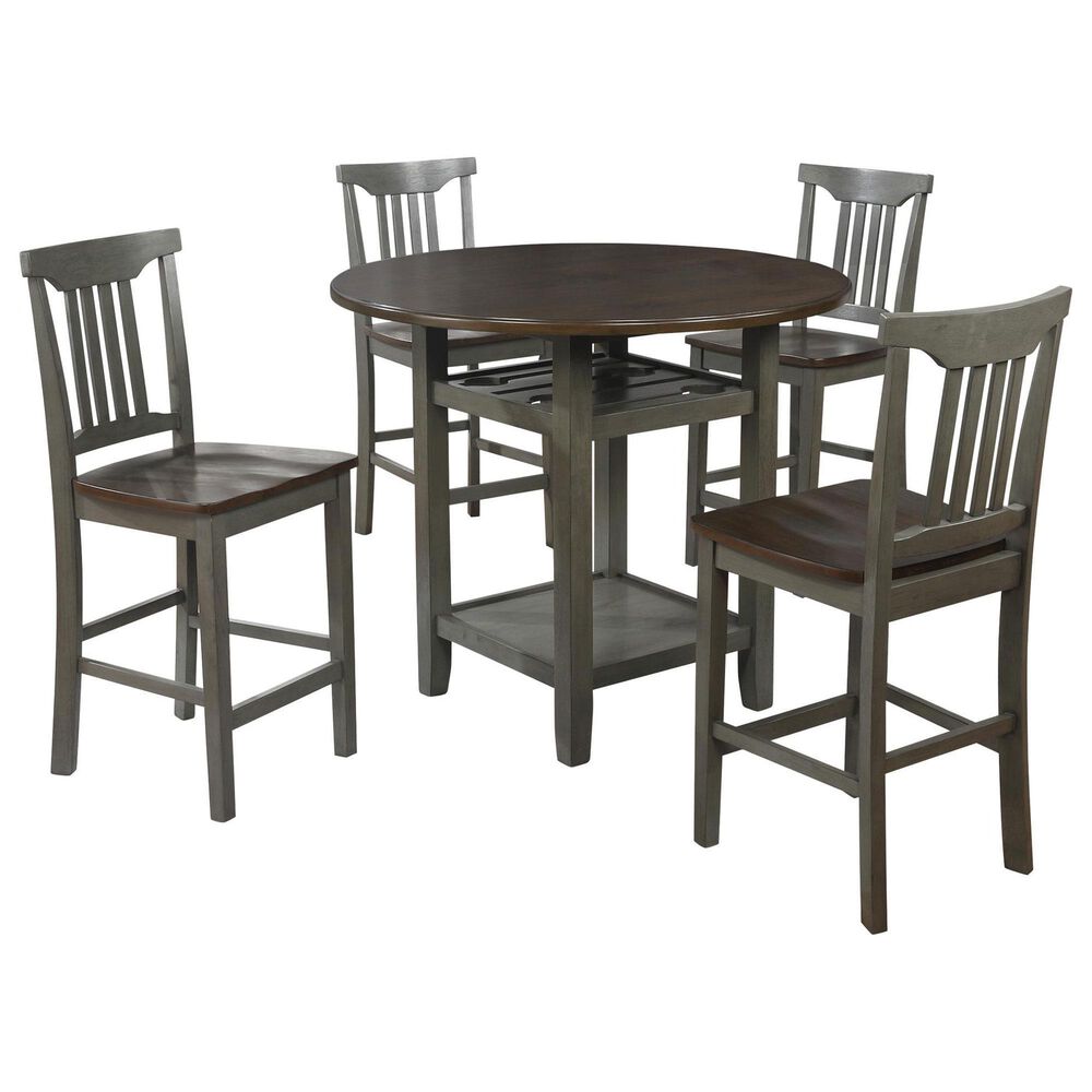 Valor Living Berkley 5-Piece Round Dining Set in Slate Gray, , large