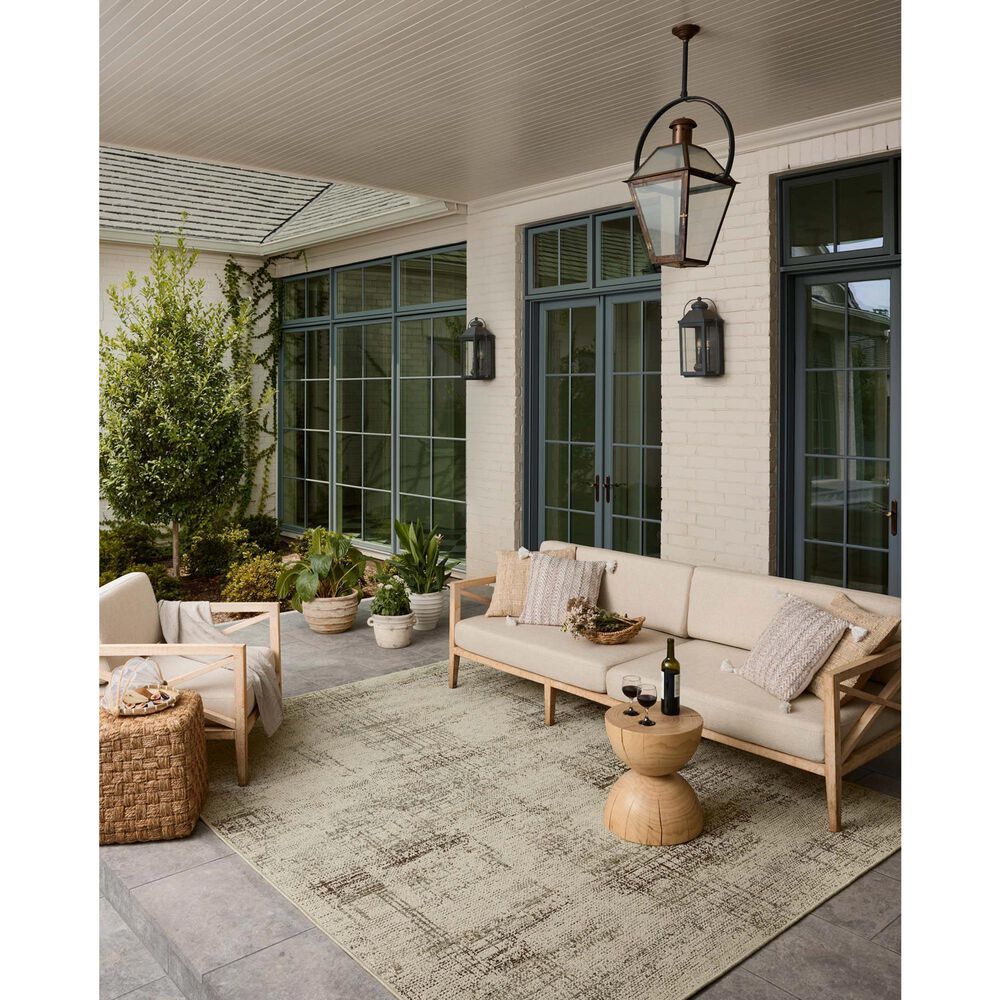 Loloi Saylor Ivory and Fog 6'3" x 9'2" Indoor/Outdoor Area Rug, , large