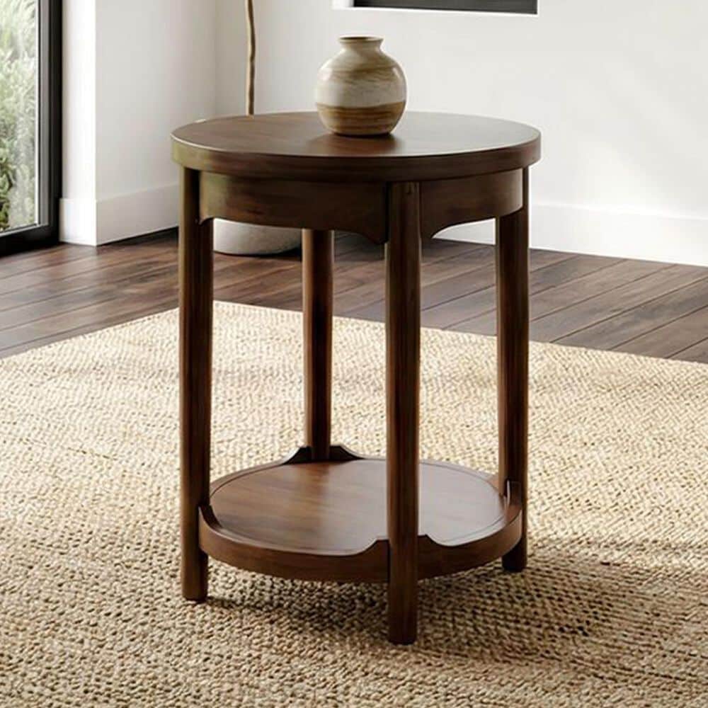 Belle Furnishings Century Modern Chairside Table in Satin Walnut, , large