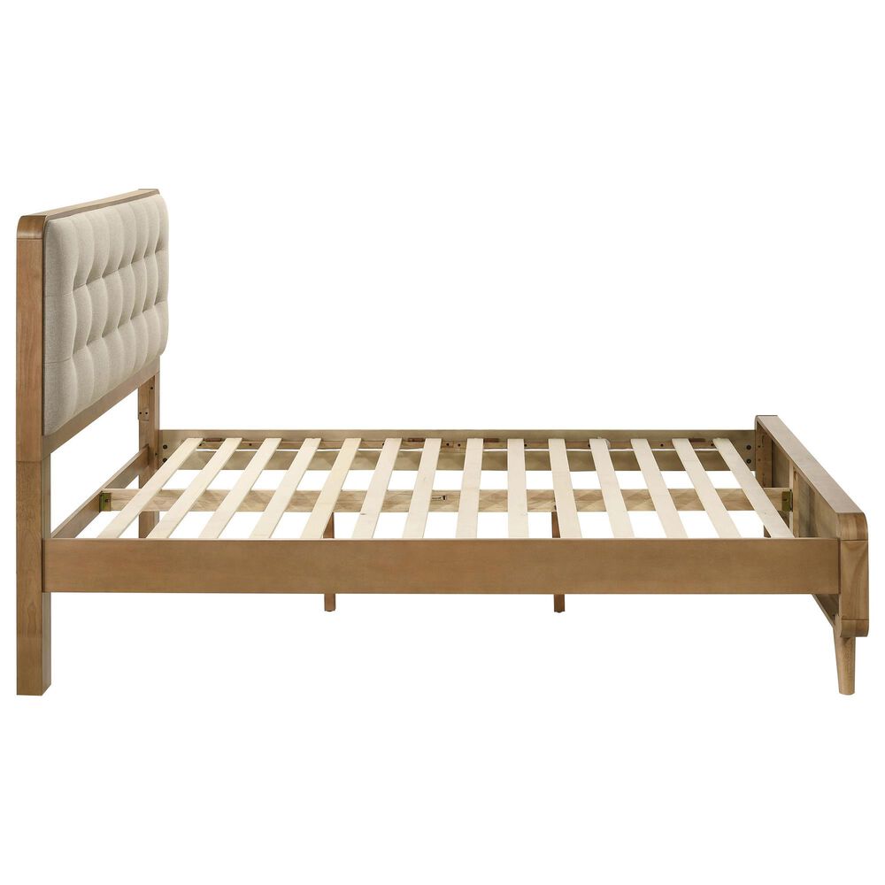 Pacific Landing Robyn California King Upholstered Platform Bed in Cool Biege and Light Ash, , large