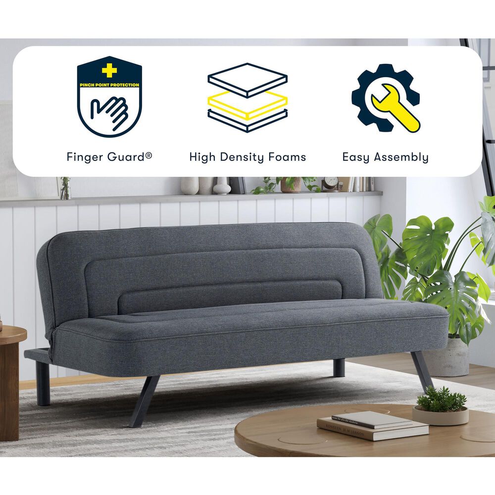 Lifestyle Solutions Frankie Convertible Sofa in Charcoal, , large