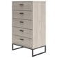 Ashley Socalle 5-Drawer Chest in Light Natural, , large