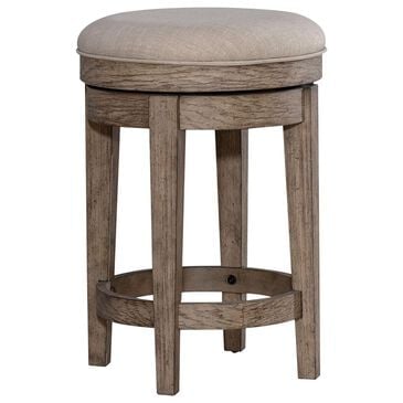 Belle Furnishings City Scape Upholstered Swivel Console Stool in Burnished Beige, , large