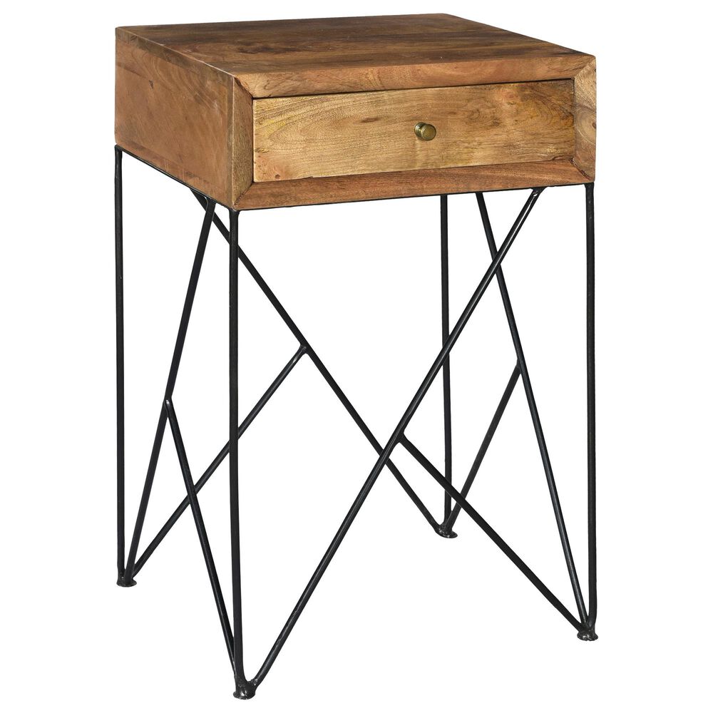 Crestview Collection Bengal Manor 1 Drawer Accent Table in Brown and Black, , large