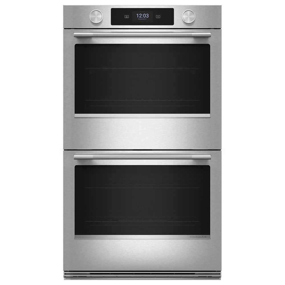 KitchenAid 30" Smart Double Wall Oven with Assisted Cook Cycles in PrintShield Stainless, , large