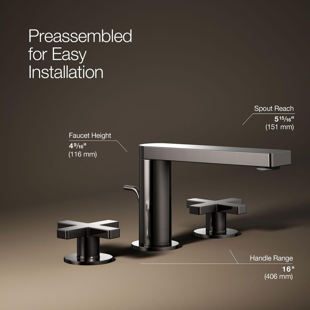 Kohler Composed Widespread Bathroom Sink Faucet with Cross handles in Vibrant Titanium, , large