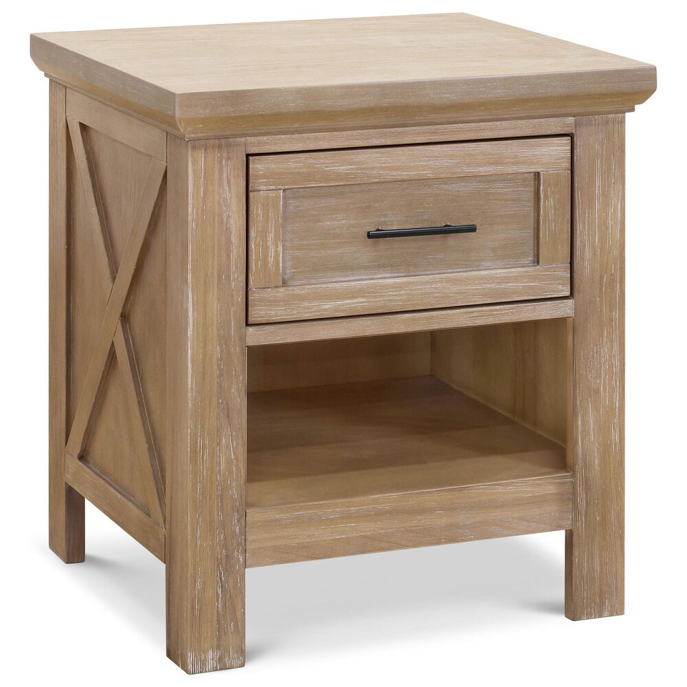 DaVinci Emory Farmhouse 1-Drawer Nightstand in Driftwood, , large
