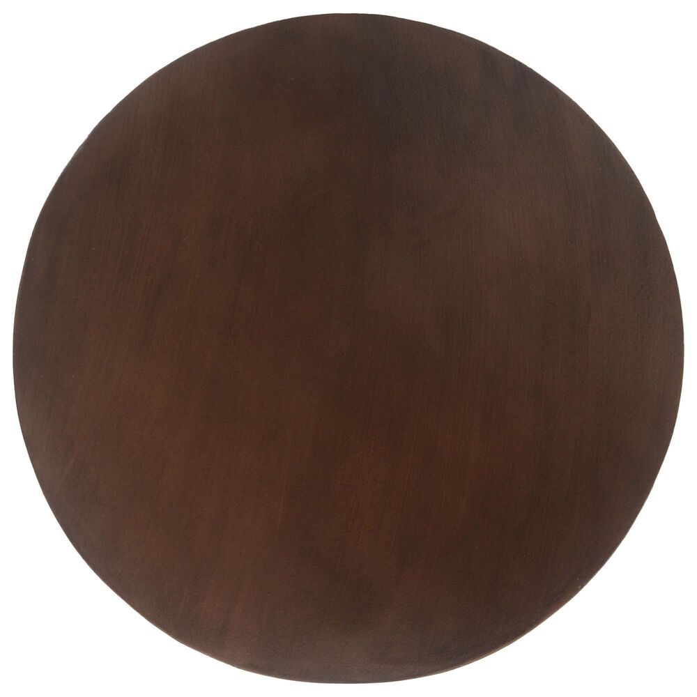 Hearth and Haven Outdoor Hourglass Concrete Side Table with Horizontal Ridges Design in Brown, , large
