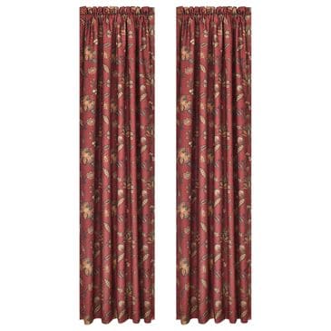 Royal Court Bari 100" x 84" Window Panel Pair in Light Green, Gold and Red, , large