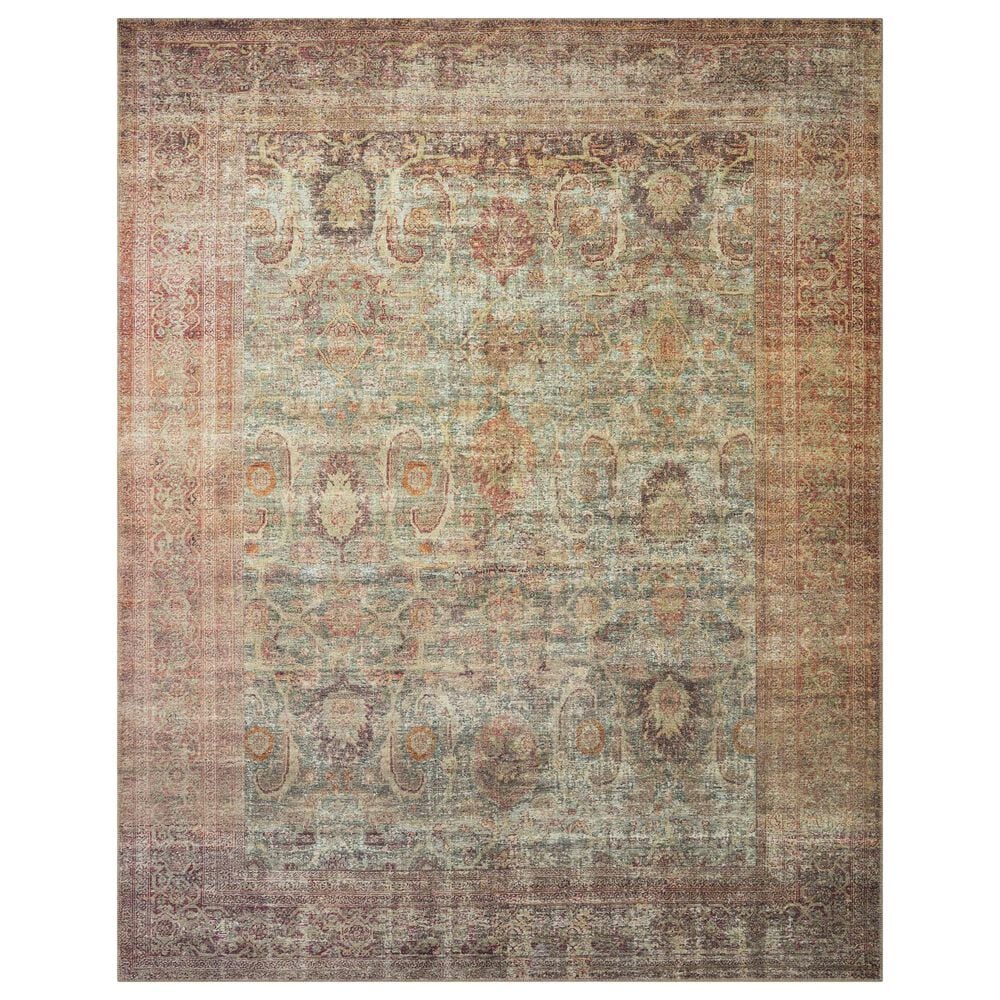 Amber Lewis x Loloi Georgie 10" x 14" Jade and Sunset Area Rug, , large