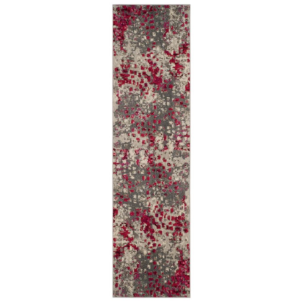 Safavieh Monaco MNC225R-28 2&#39;2&quot; x 8&#39; Grey/Fuchsia Runner, , large