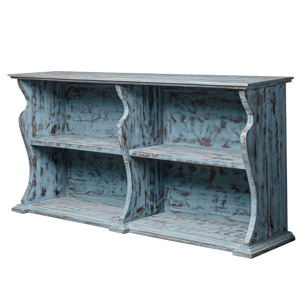 Rustic Imports Console Table in Blue Brush, , large