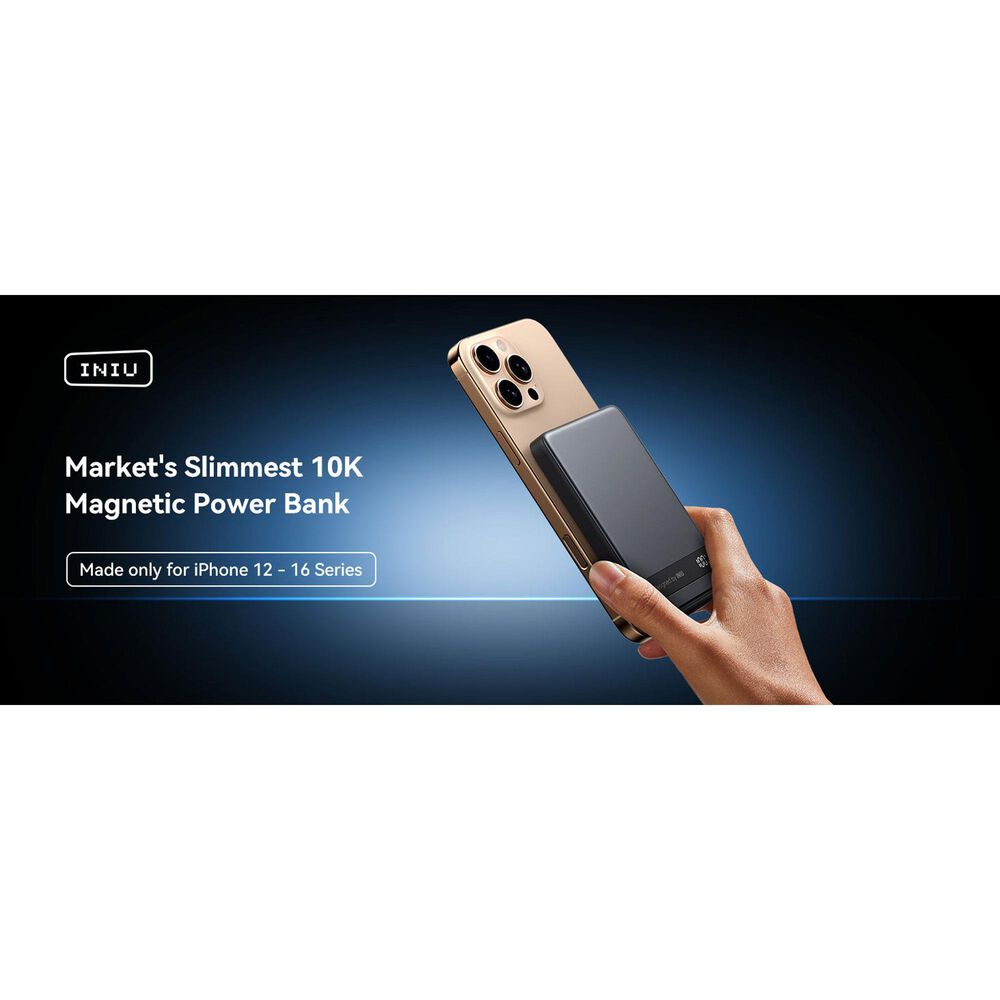 INUI MagPro 10000mAh Slim Power Bank in Black, , large
