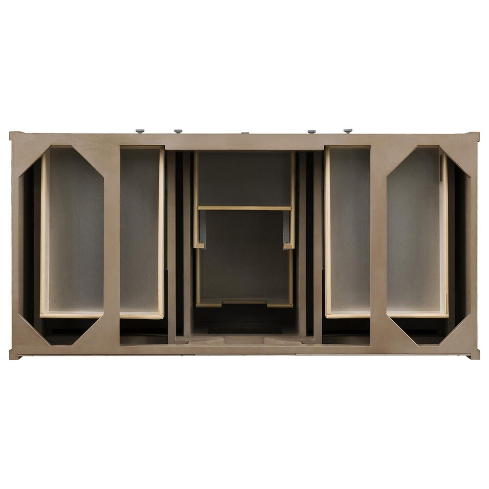 James Martin Vanities Chicago 48&quot; Single Bathroom Vanity in Whitewashed Walnut with Single Hole 3 cm White Zeus Quartz Top and Rectangular Sink, , large