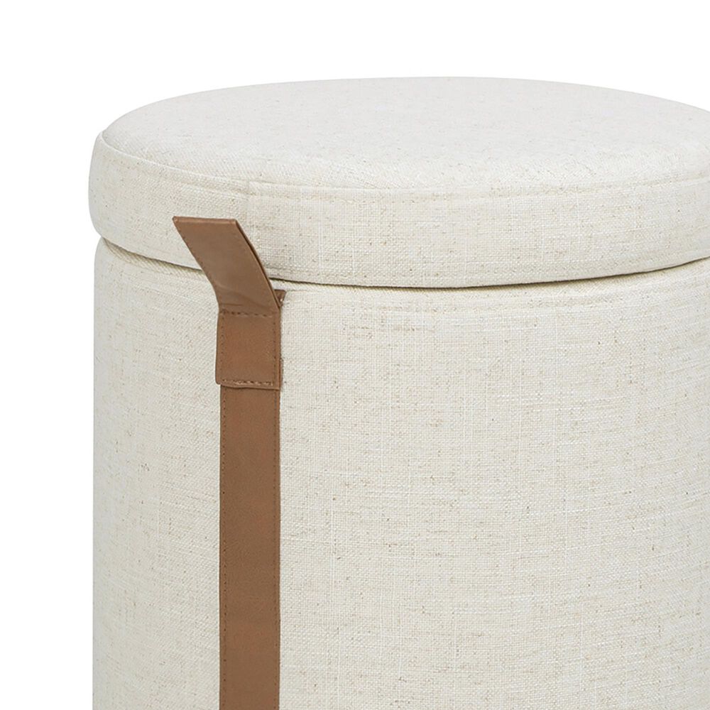 Jennifer Taylor Home Brandy Ottoman with Storage in Flax White, , large