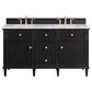 James Martin Vanities Lorelai 60" Double Vanity in Black Onyx with 3 cm Carrara White Marble Top, , large