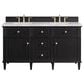 James Martin Vanities Lorelai 60" Double Vanity in Black Onyx with 3 cm Carrara White Marble Top, , large