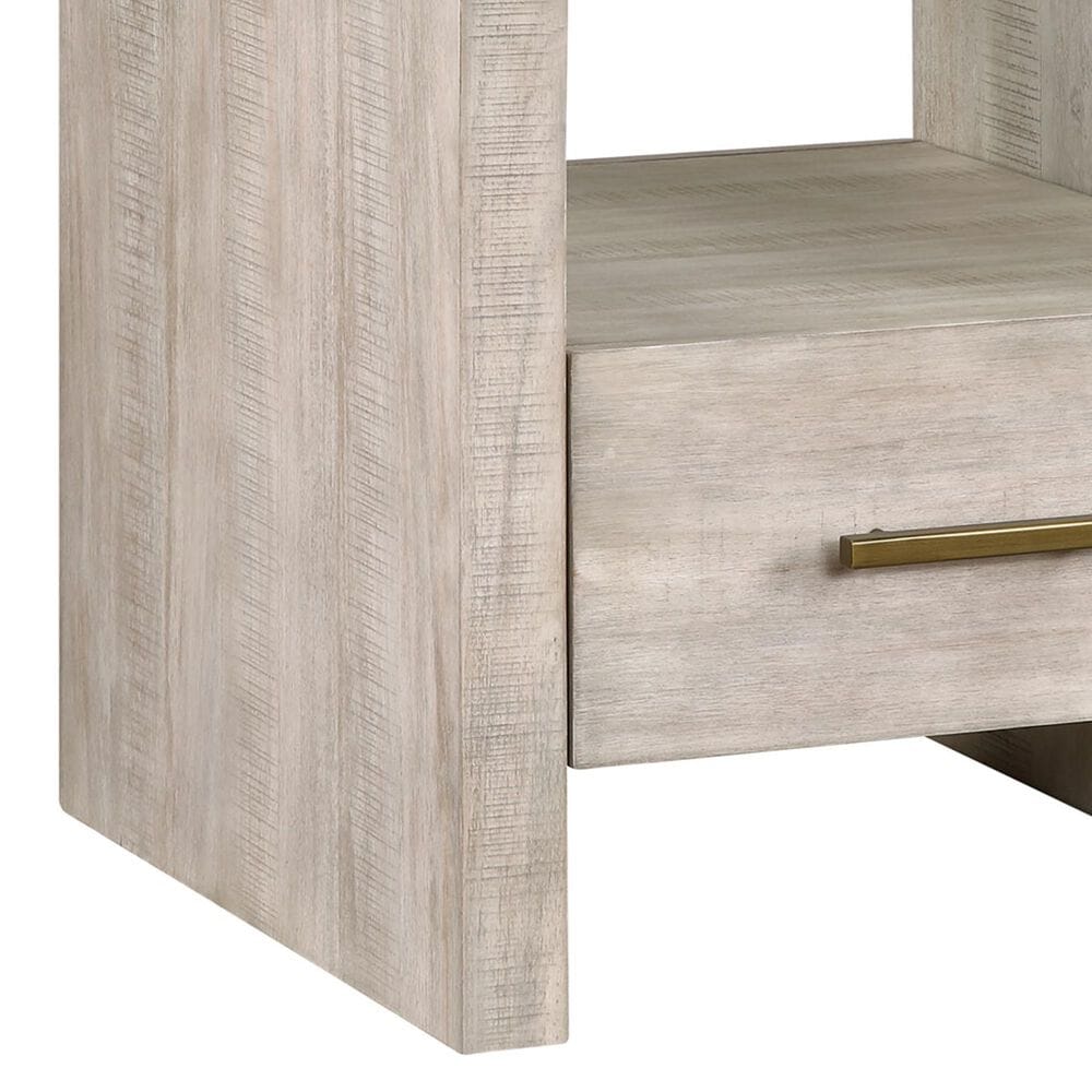 Steve Silver Garland End Table in Washed Parchment and Clear, , large