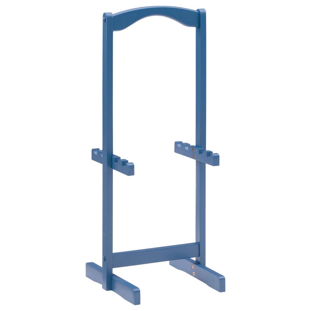 Linon Home Decor Compass Folding TV Tray Table Set with Stand in Navy Blue (Set of 4), , large