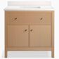 Kohler Malin 36" Single Bathroom Vanity in White Oak with 3 cm White Quartz Top and Rectangular Sink, , large