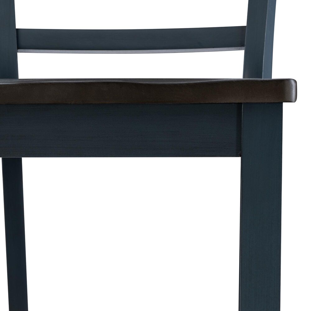 Linon Home Decor Aliza Counter Stool in Blue and Dark Grey (Set of 2), , large