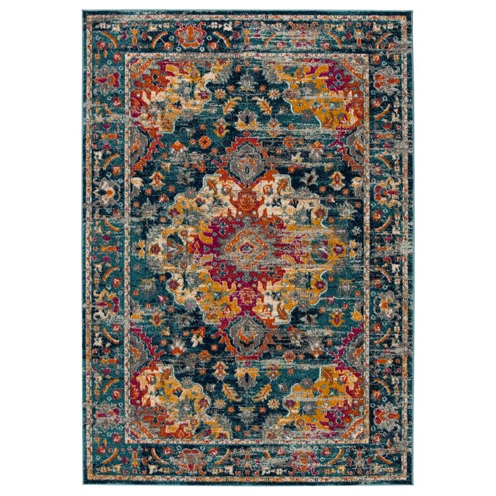 Safavieh Madison MAD154L 5"3" x 7"6" Teal and Fuchsia Area Rug, , large