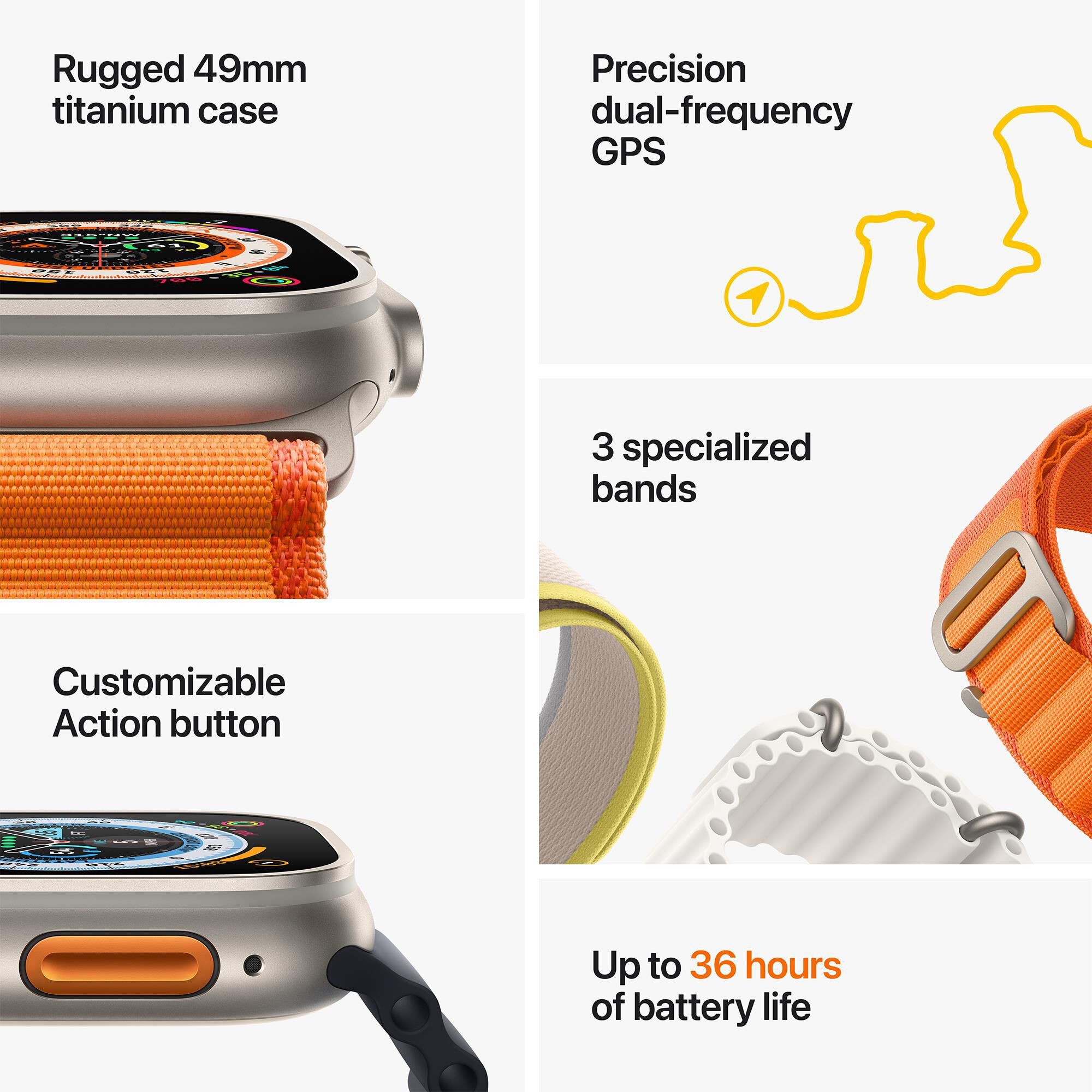 Apple Watch Ultra GPS + Cellular, 49mm Titanium Case with Green 