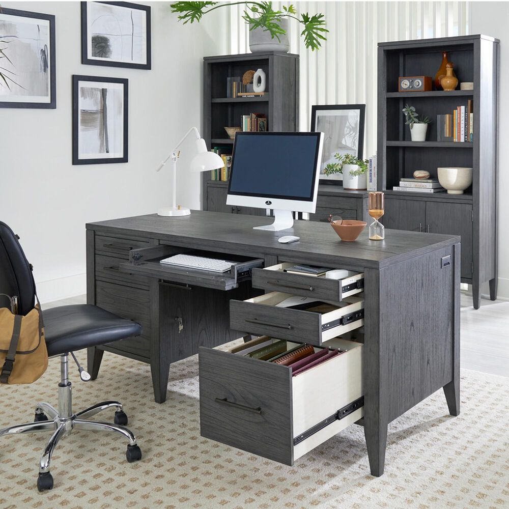 Riva Ridge Preston 66&quot; Executive Desk in Urban Grey, , large