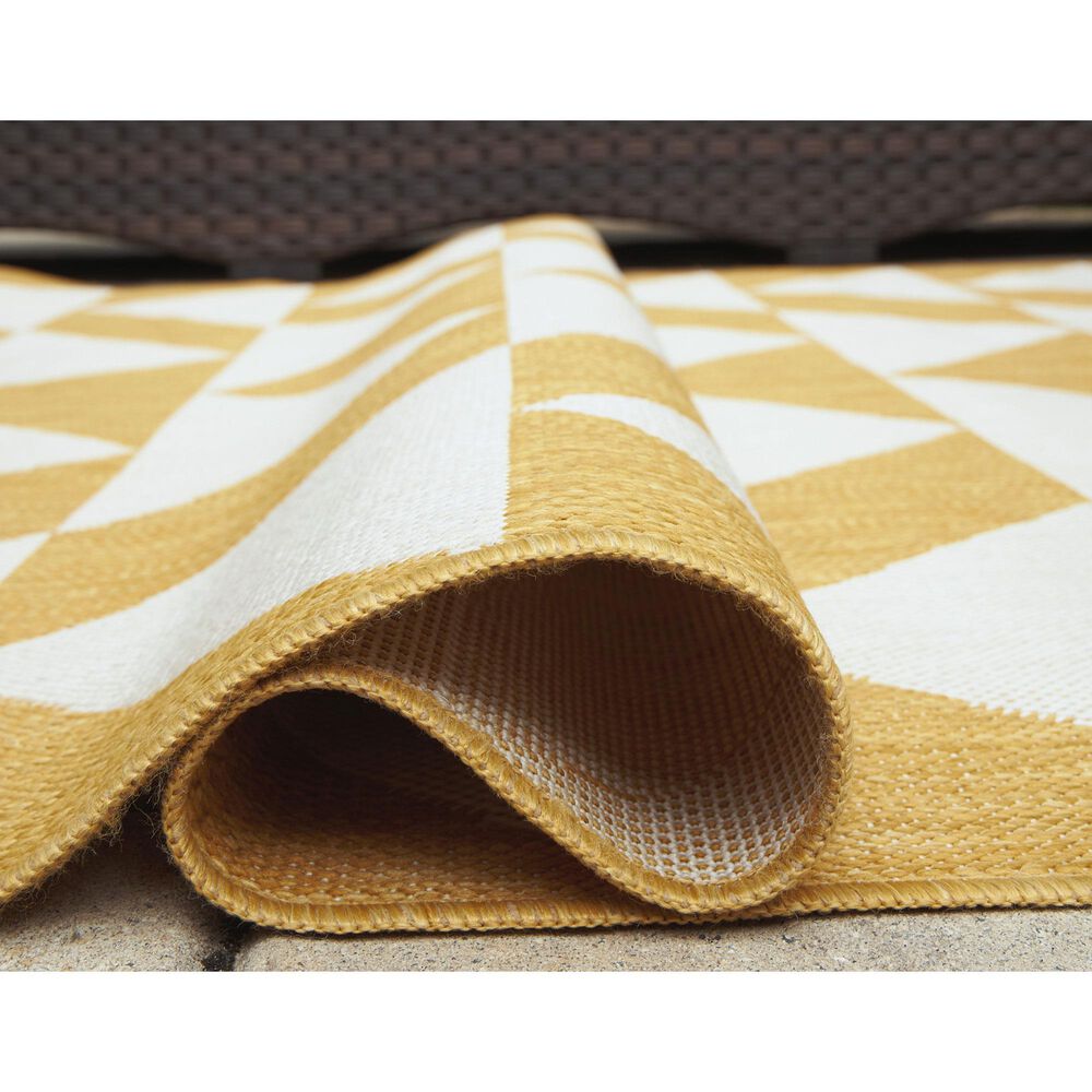 Ashley Thomley Indoor/Outdoor 8&#39; x 10&#39; Ivory and Yellow Area Rug, , large