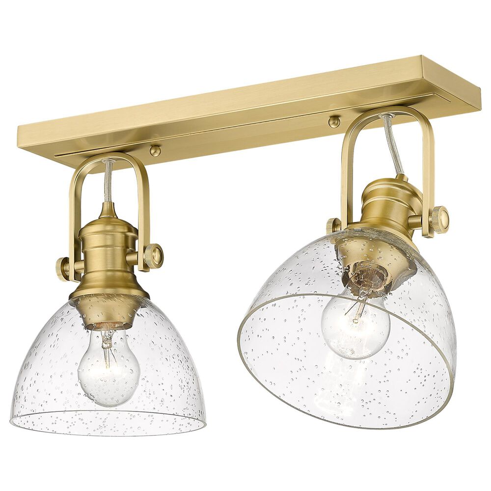 Golden Lighting Hines 2-Light Semi-Flush Light with Seeded Glass in Brushed Champagne Bronze, , large