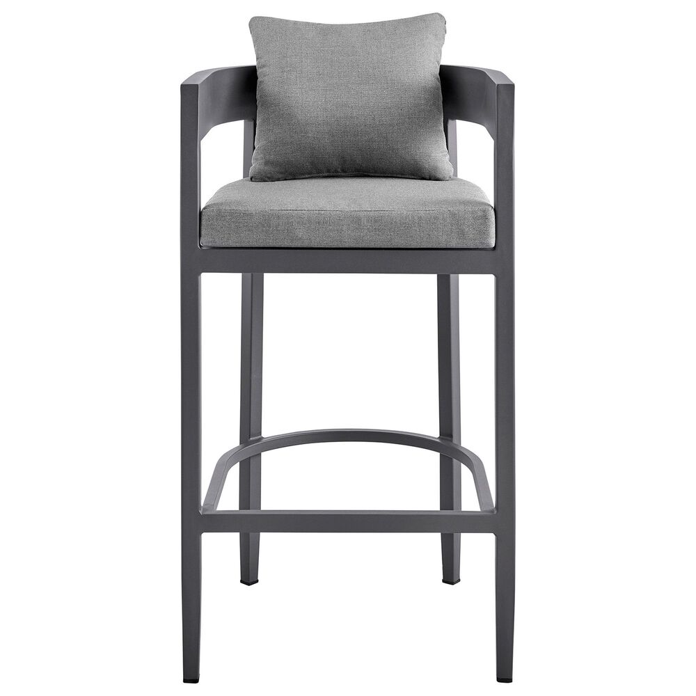 Armen Living Argiope Patio Bar Stool in Dark Gray, , large