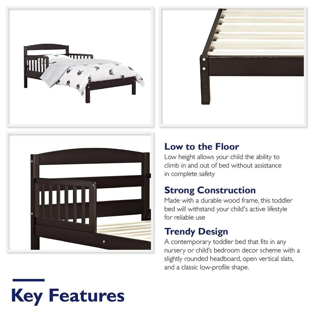 DHP Jackson Toddler Bed in Espresso, , large
