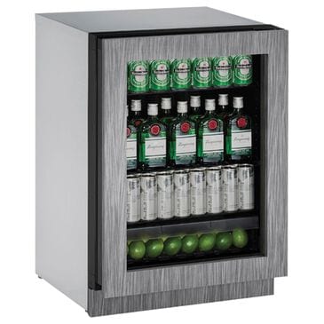 U-Line 24" Glass Door Refrigerator with Integrated Frame in Black, , large