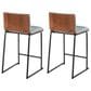Lumisource Mason Mara Counter Stool with Green Cushion in Black and Walnut (Set of 2), , large
