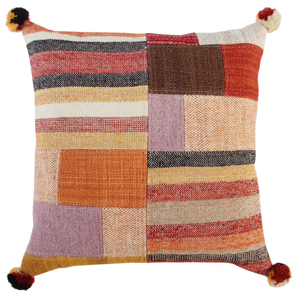 Rizzy Home Patchwork 20" Pillow in Multicolor , , large