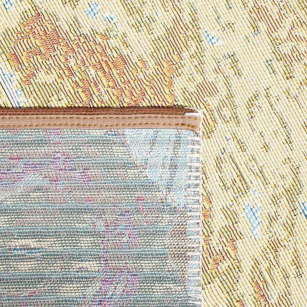 Safavieh Barbados  BAR555 6&#39;6&quot; x 9&#39;4&quot; Gold and Blue Indoor/Outdoor Area Rug, , large
