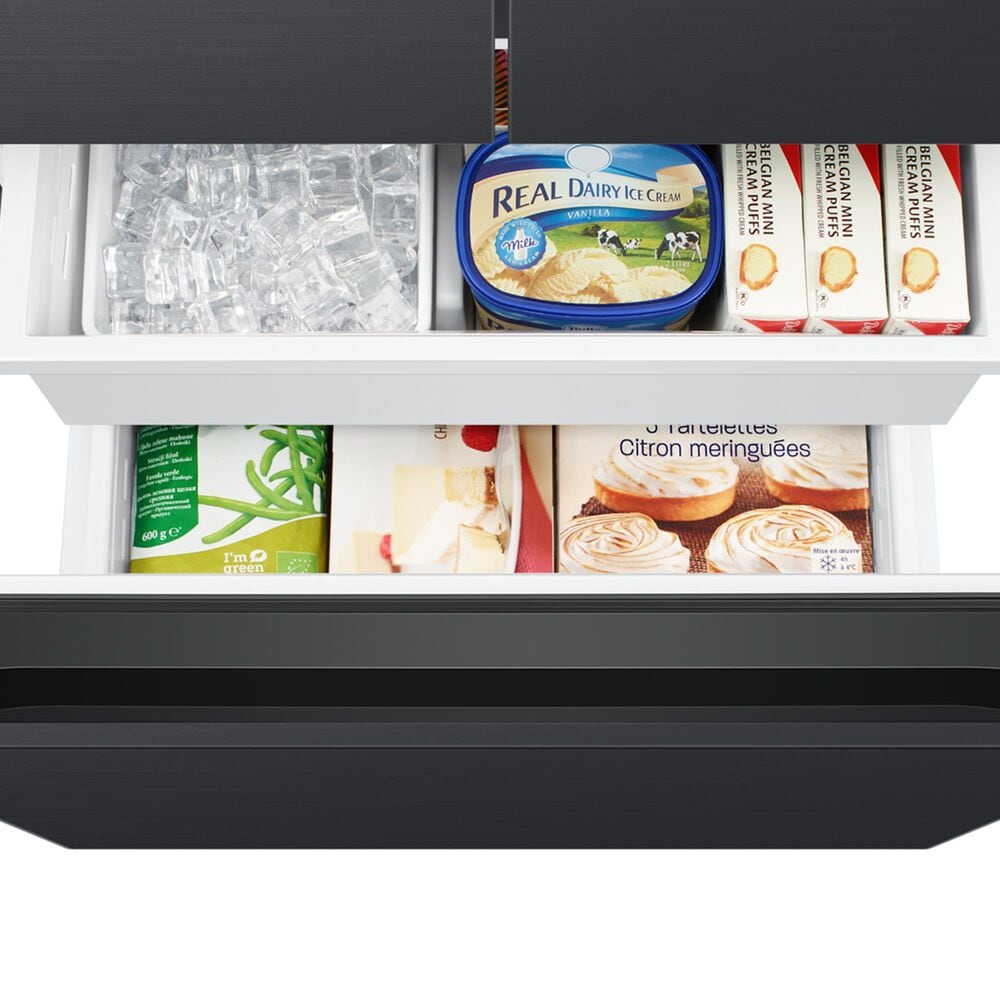 Samsung 17.5 Cu. Ft. 3-Door French Door Refrigerator in Black Caviar Matt, , large