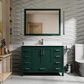 Lexora Home Jacques 48" Single Bathroom Vanity in Green with 2 cm White Cultured Marble Top and Rectangular Sink, , large