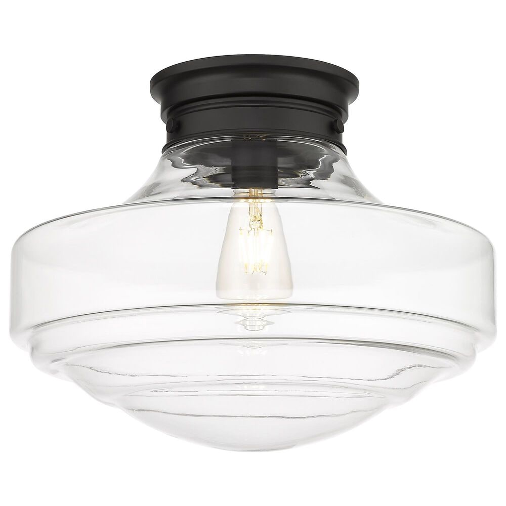 Golden Lighting Ingalls Large Semi-Flush in Matte Black with Clear Glass, , large