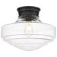 Golden Lighting Ingalls Large Semi-Flush in Matte Black with Clear Glass, , large