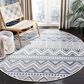 Safavieh Bermuda 5" Round Cream and Navy Indoor/Outdoor Area Performance Rug, , large