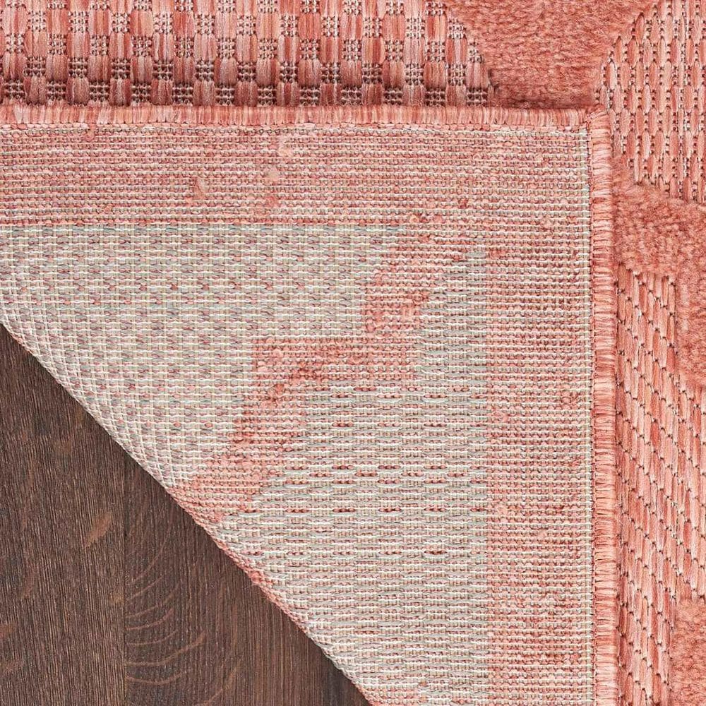 Nourison Easy Care 4' x 6' Coral and Orange Indoor/Outdoor Area Rug, , large