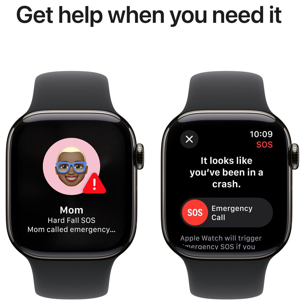Apple Watch Series 10 GPS + Cellular 42mm Slate Titanium Case with Black Sport Band - M/L, , large