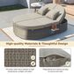 HOMLUX 2-Person Outdoor Daybed with Adjustable Backrests and Foldable Cup Trays in Gray, , large