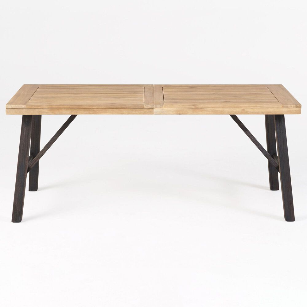 Hearth and Haven Bettina Outdoor Dining Table in Natural and Grey - Table Only, , large