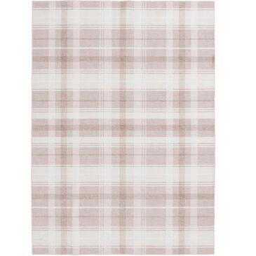 Central Oriental Rugease Plaid 5" x 7" Beige and Ivory Area Rug, , large