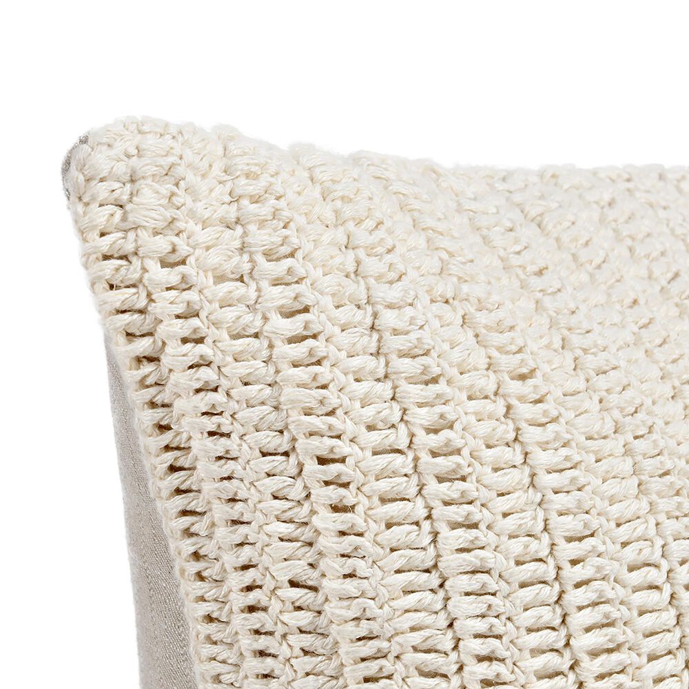 Classic Home Macie 22&quot; Square Throw Pillow in Ivory, , large